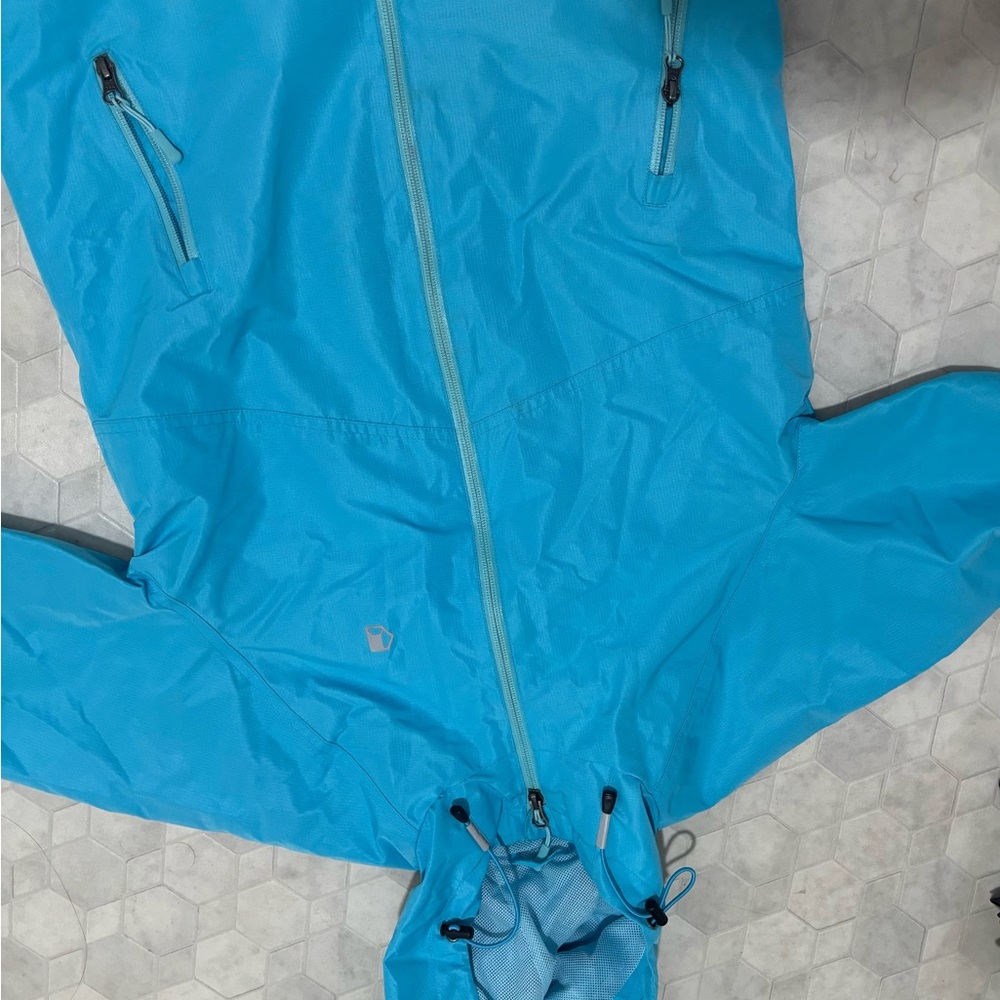 Blue Hooded Windbreaker Jacket